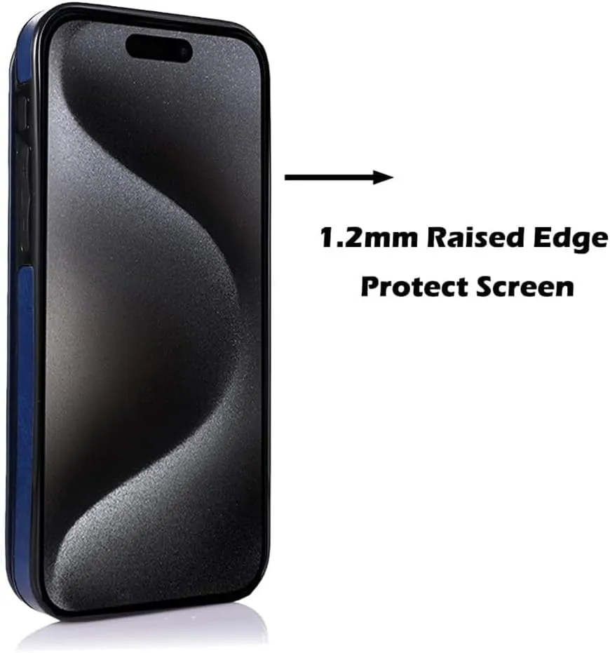 i Phone 16 Pro Max Leather Kickstand Double Magnetic Clasp RFID Blocking Design Cover 6.1 Inch