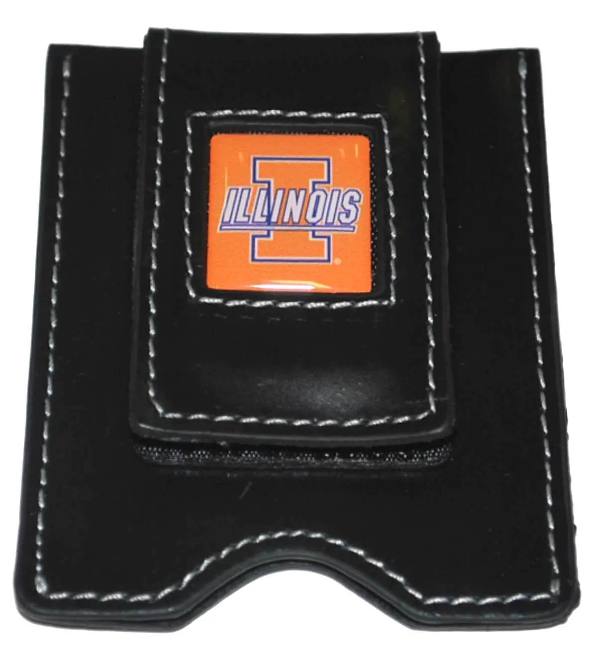 Illinois Fighting Illini Concord Industries Black Leather Card Money Clip Wallet