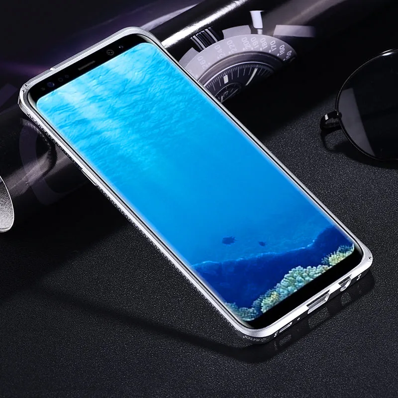 iMatch Slim Light Aluminum Metal Shockproof Bumper Case with Kickstand