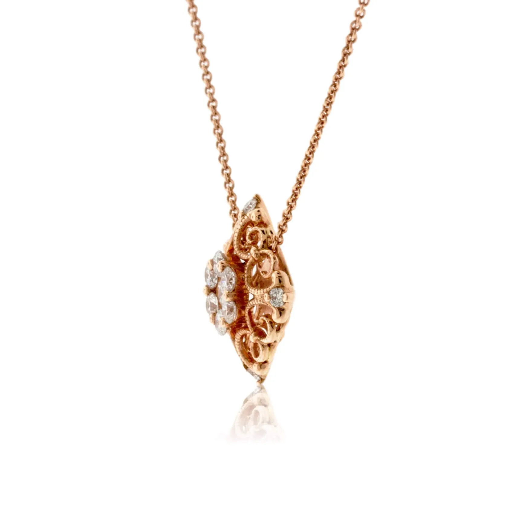 Intricate Filigree Diamond Style Pendant