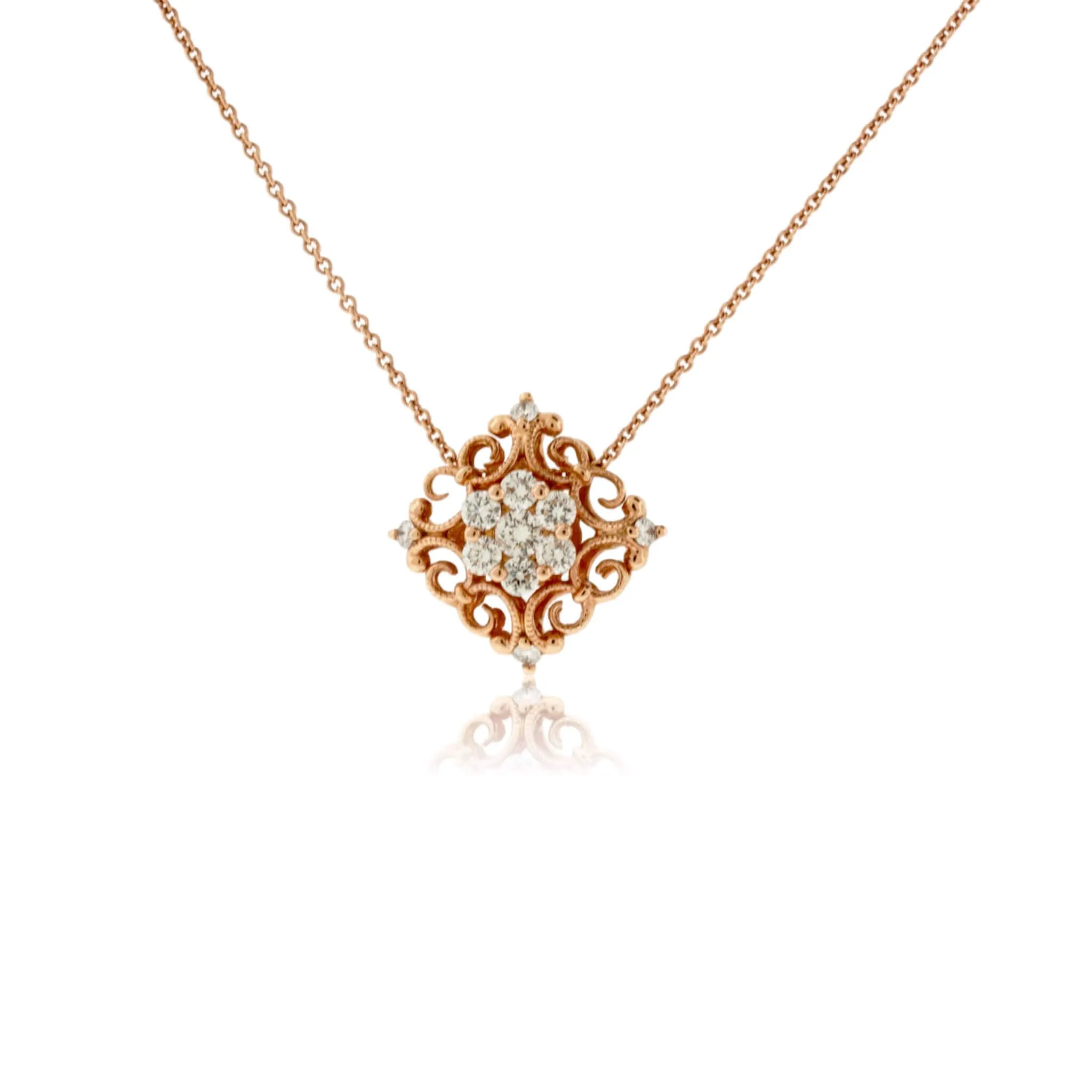 Intricate Filigree Diamond Style Pendant