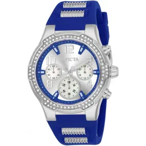 Invicta Women's BLU Chronograph Multi-function Silver Dial Silicone Watch 24203