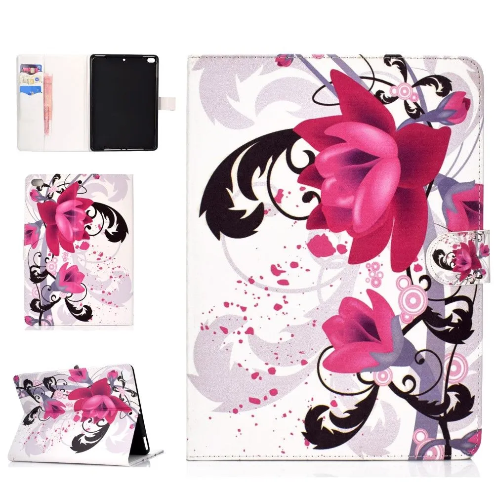 iPad 10.2 (2021) / Air (2019) cool pattern leather flip case - Flower