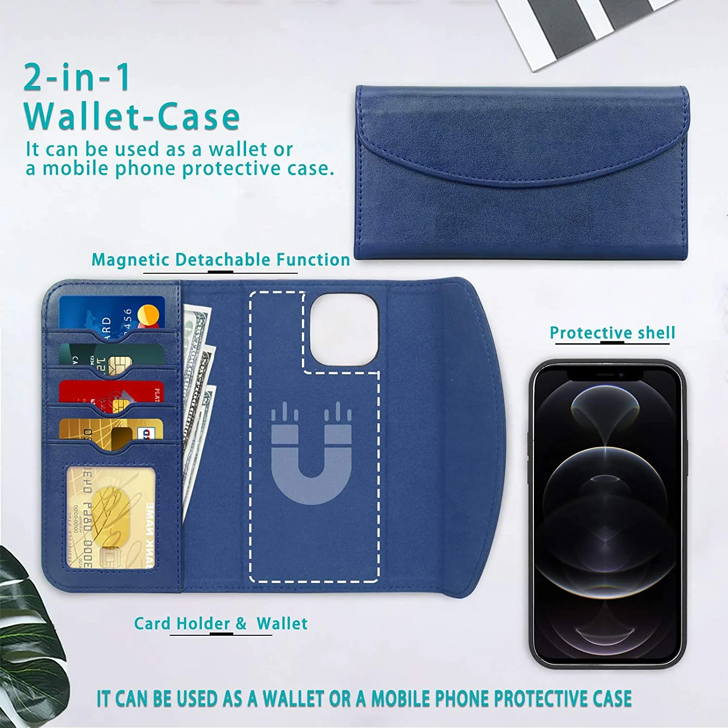 iPhone 12 Pro Max Magnetic Detachable Wallet Case