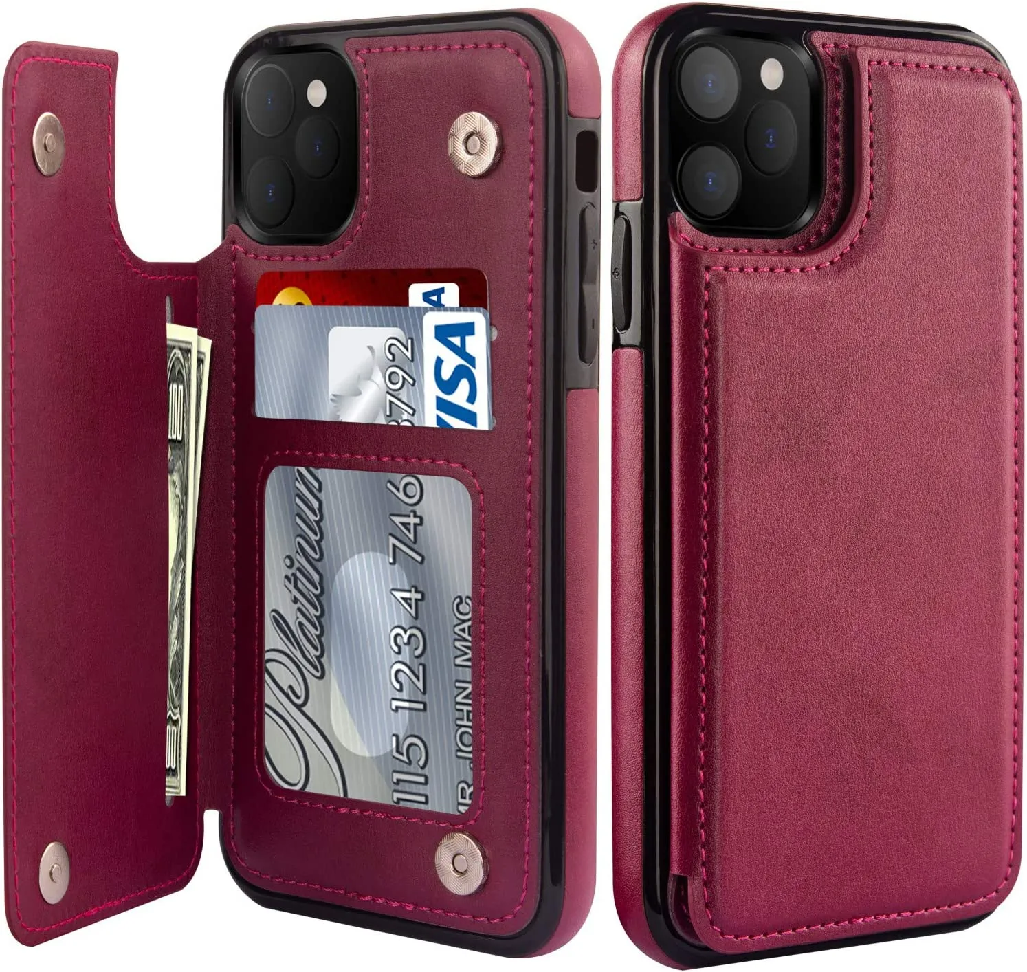 iPhone 14 Pro Max Case Flip Leather Wallet Case