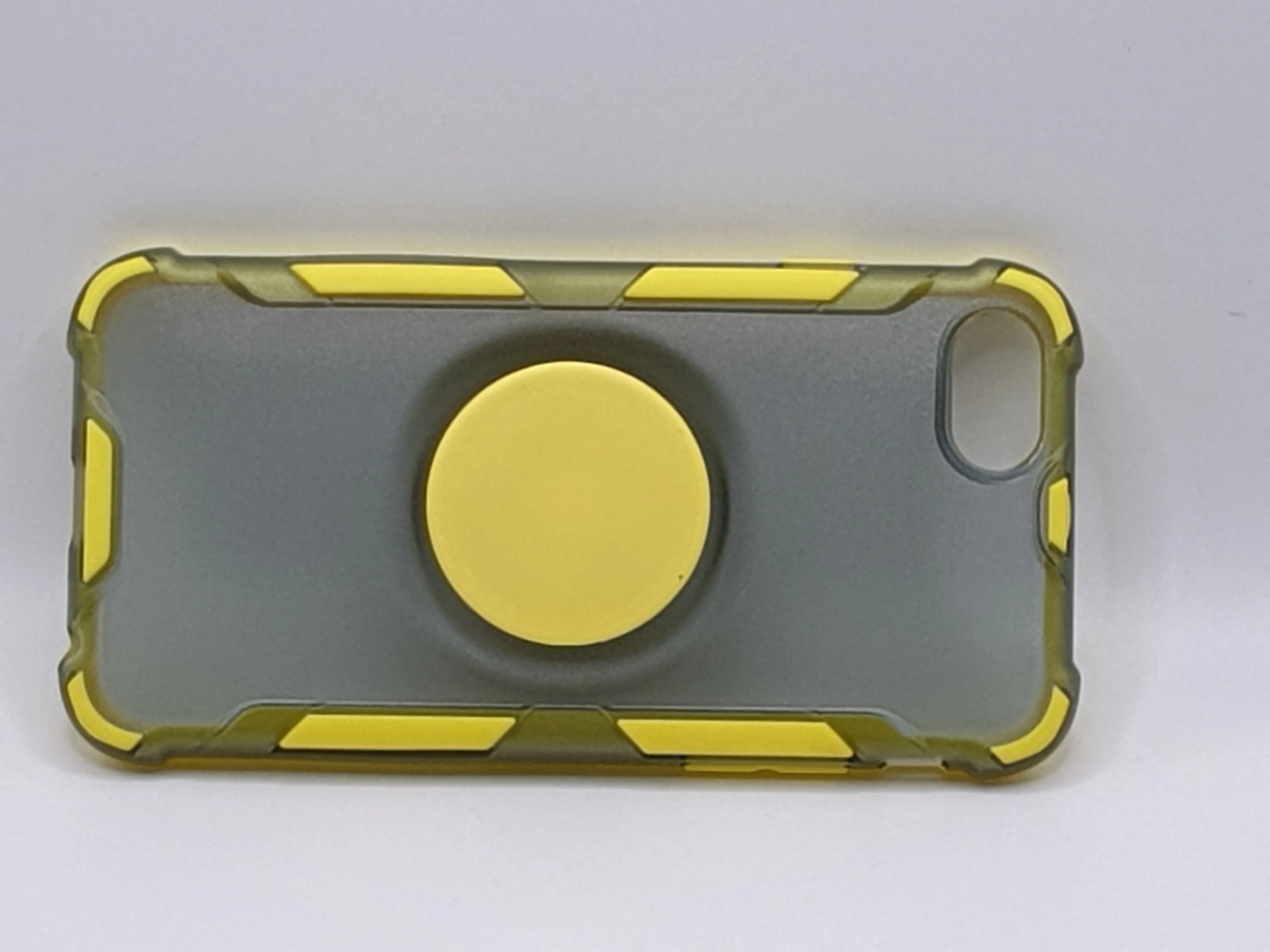 iPhone 6/6S Yellow Transparant Bumper Case Cover With Pop Out Stand Finger Ring Stand