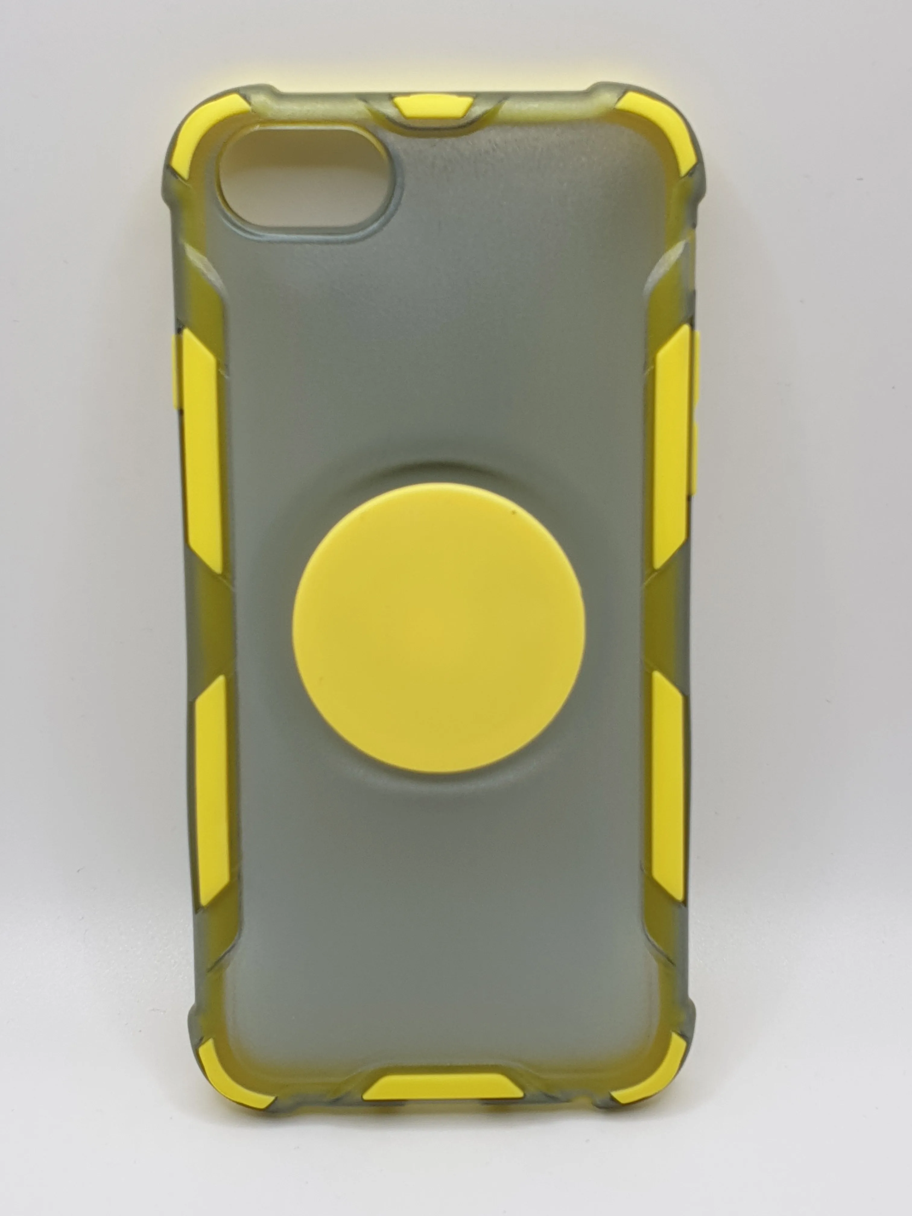 iPhone 6/6S Yellow Transparant Bumper Case Cover With Pop Out Stand Finger Ring Stand