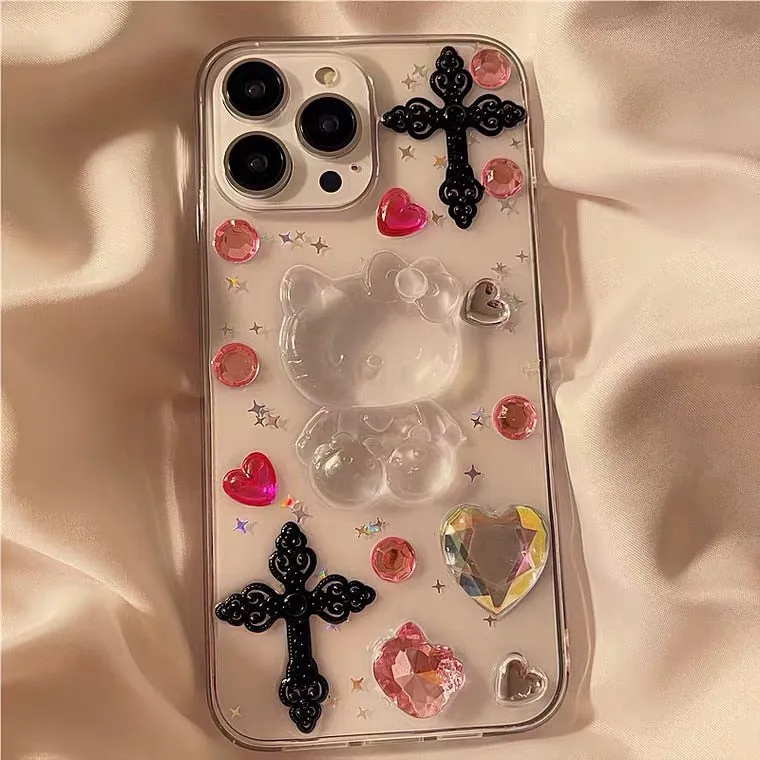 Kitty Rhinestones iPhone Case