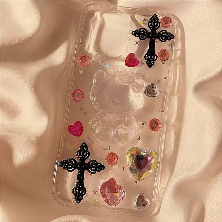 Kitty Rhinestones iPhone Case