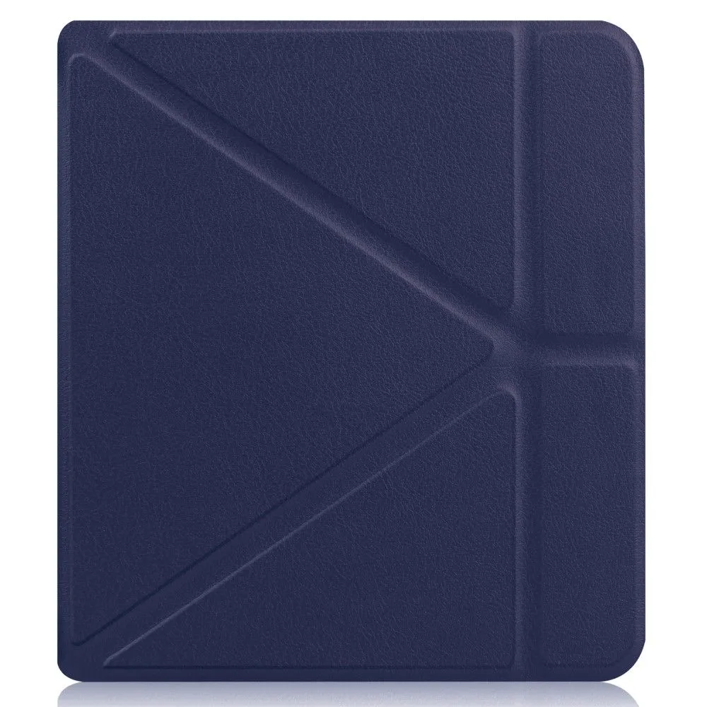 Kobo Sage cool origami stand PU leather flip case - Dark Blue