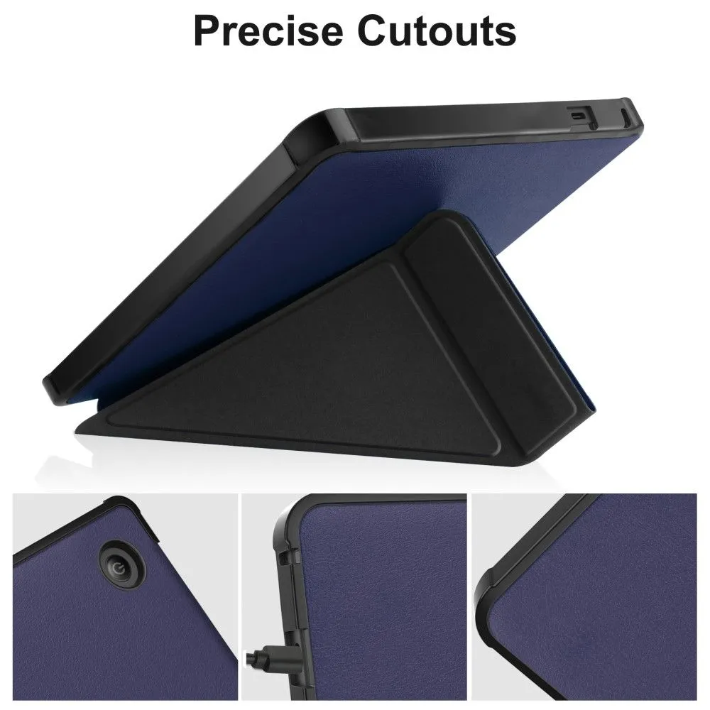 Kobo Sage cool origami stand PU leather flip case - Dark Blue