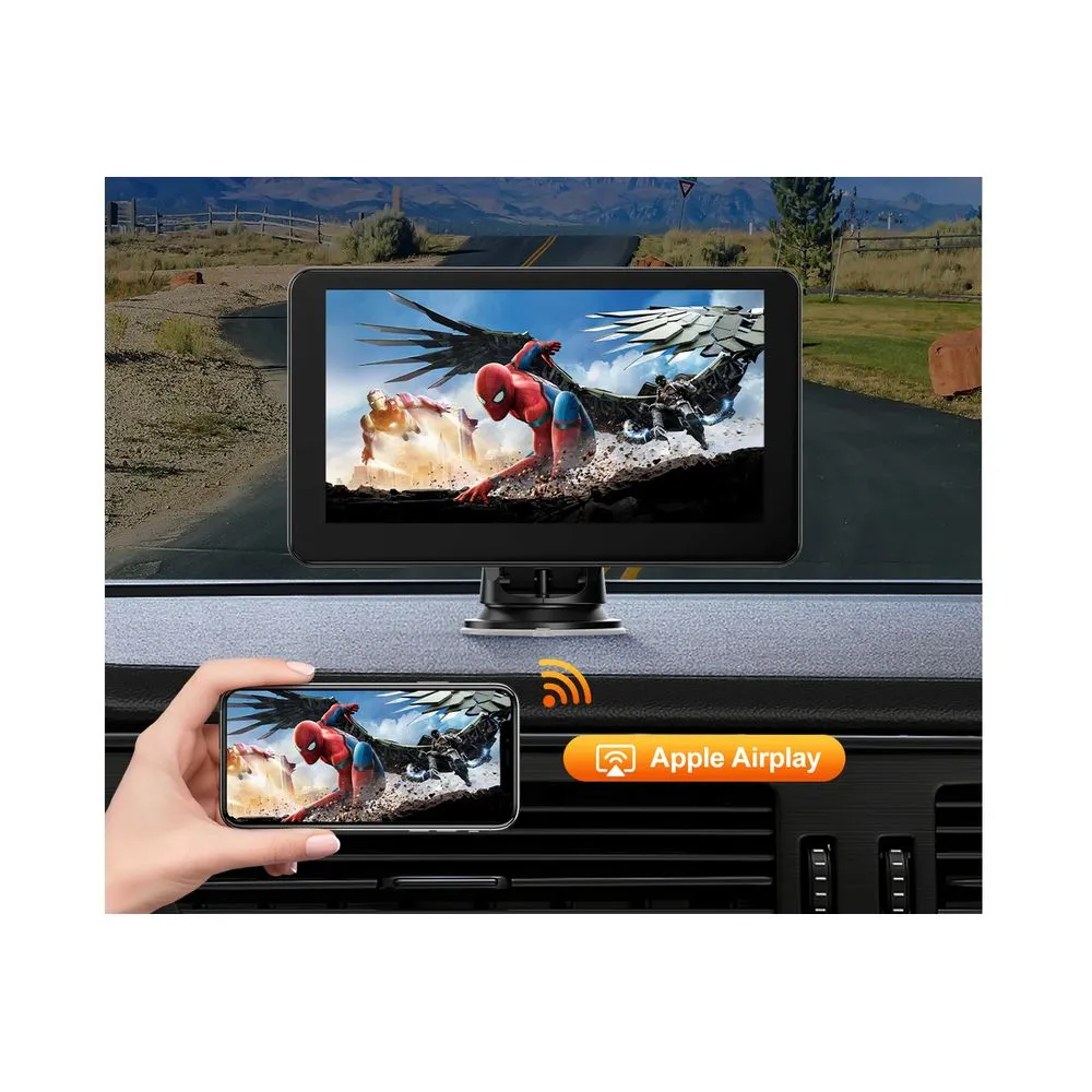 LAMTTO Portable 7 Inch 1080P HD Touchscreen GPS Navigation Car Stereo, Black