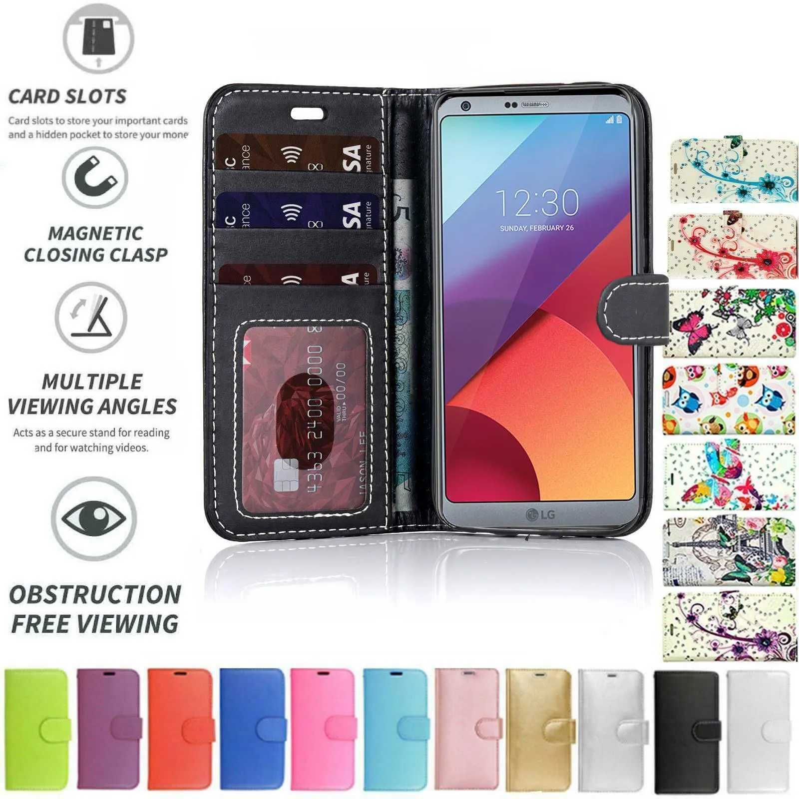 LG K10 (2017) Flip Folio Book Wallet Case