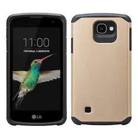 LG K3 Case, Slim Hybrid Dual Layer[Shock Resistant] Case for LG K3 - Gold