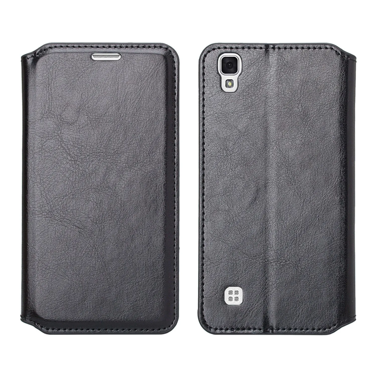 LG Tribute HD | X Style | Volt 3 Case, Pu Leather Magnetic Flip Fold[Kickstand] Wallet Case with ID & Card Slots - Black