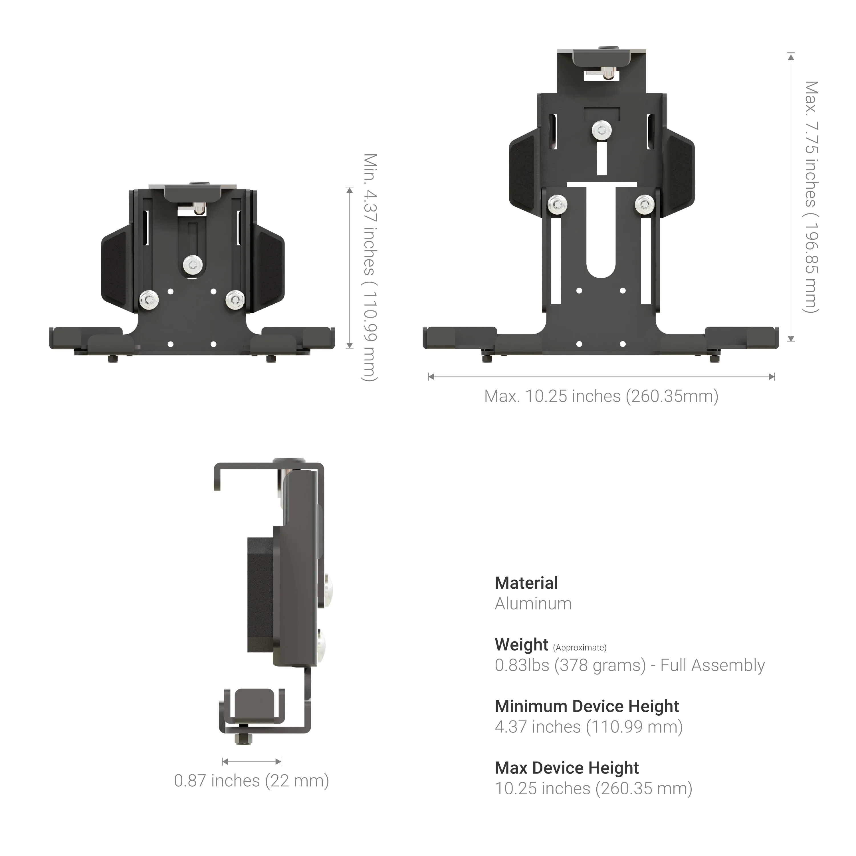 LockVise™ Metal Locking Tablet Mount with Drill Base Mount and Magnetic USB-C Charge Cable for Commercial and Enterprise