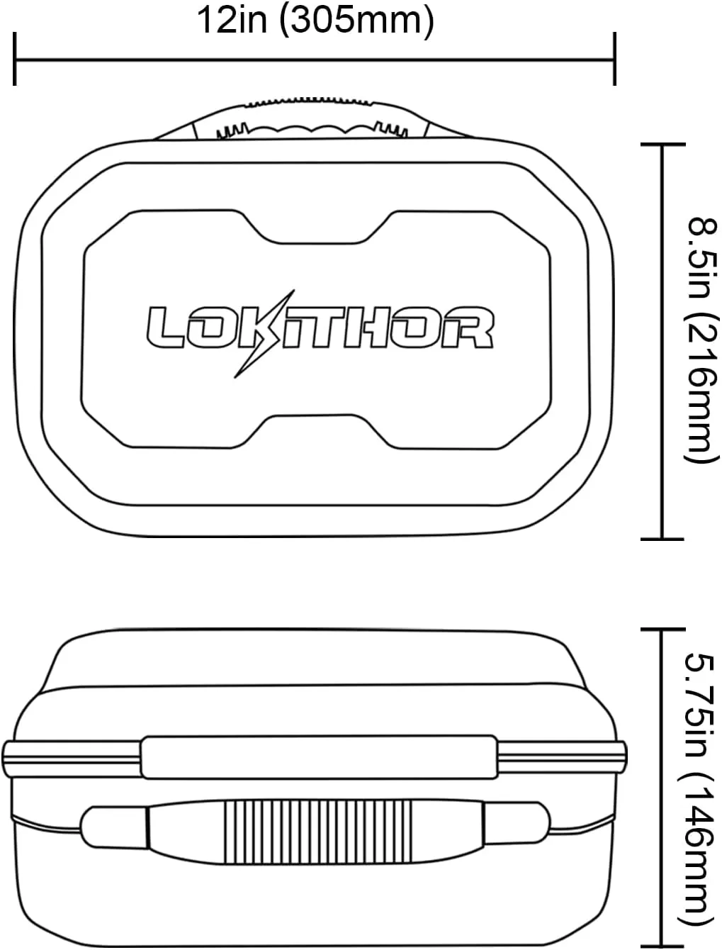 LOKITHOR JA-Series Bag EVA Protection Case for JA300/JA301/JA302/JA400/JA401/JA3000 Jump Starter with air compressor