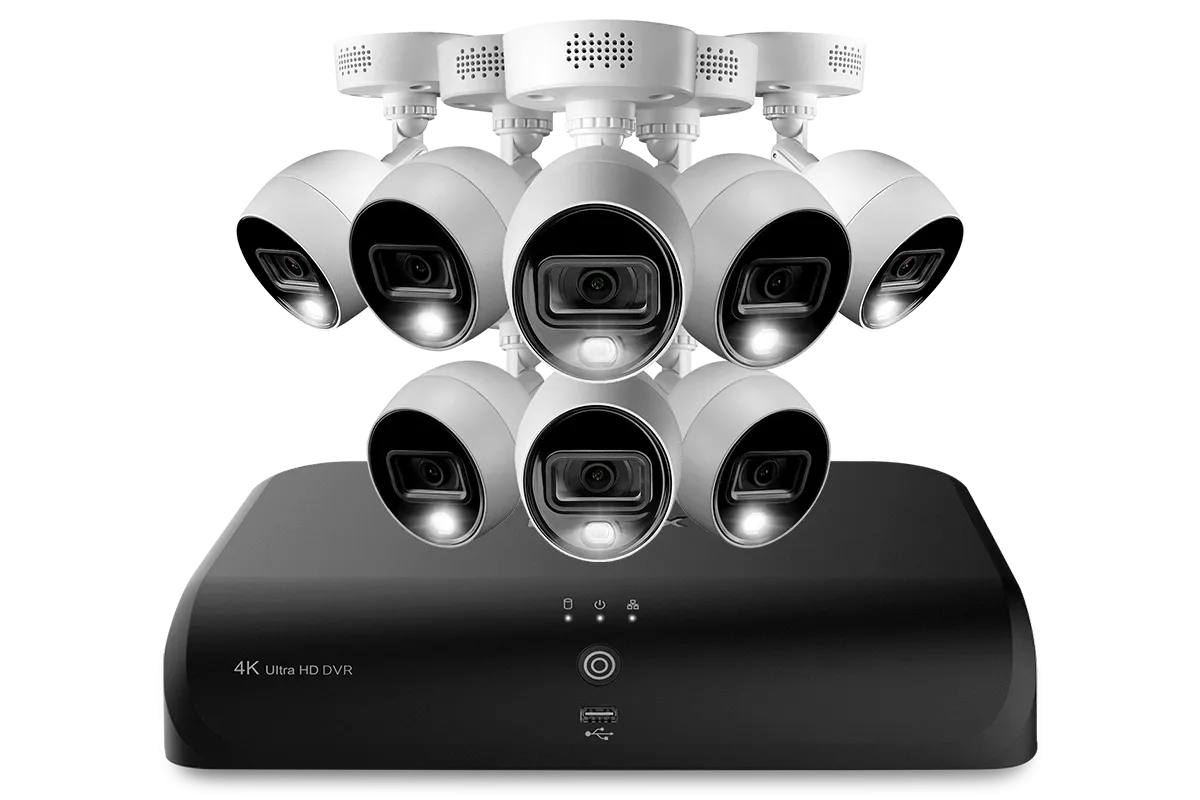 Lorex 4K (8 Camera Capable) 2TB Wired DVR System with Active Deterrence Bullet Cameras - Open Box