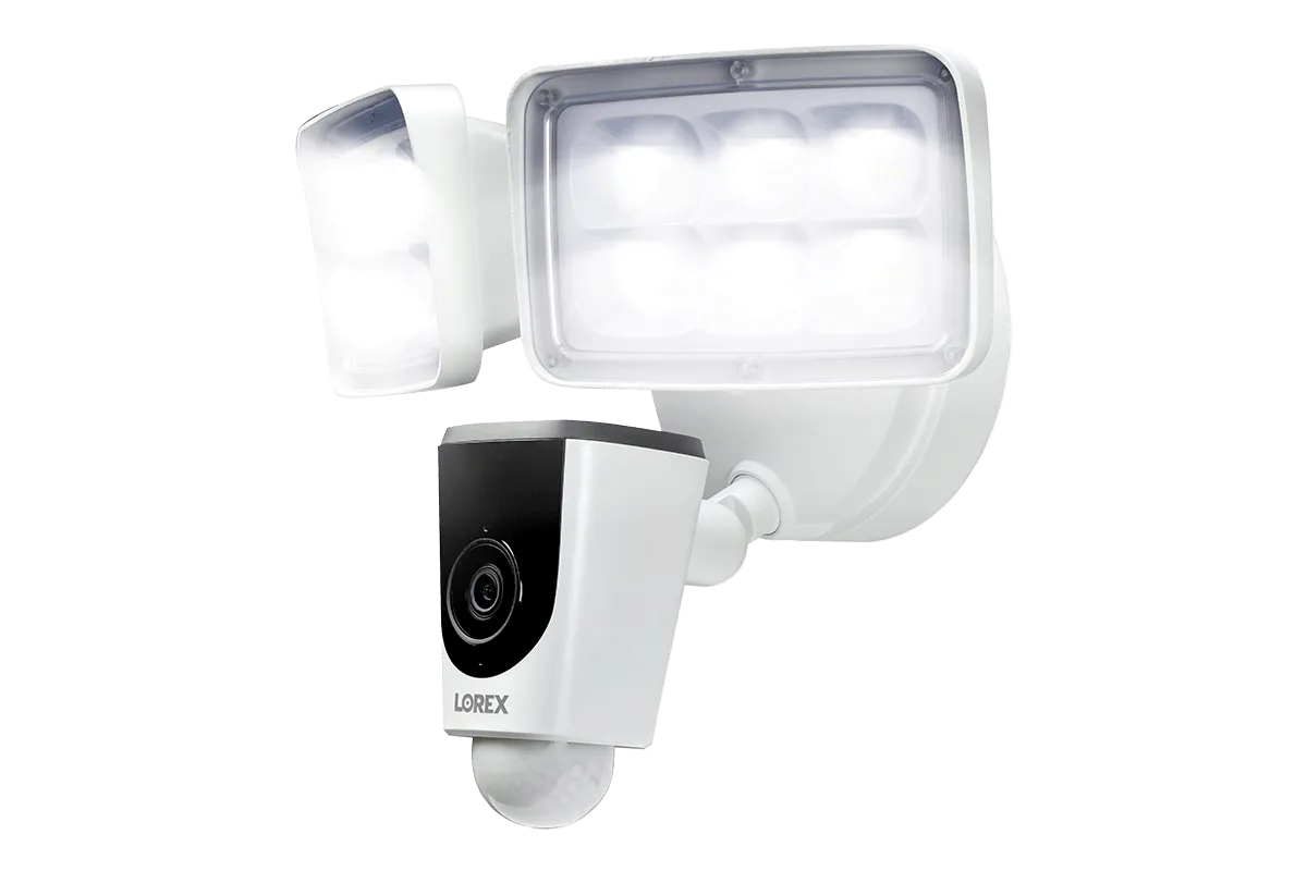 Lorex Smart Home Security Center with Two 1080p Outdoor Wi-Fi Cameras and Wi-Fi Floodlight Camera