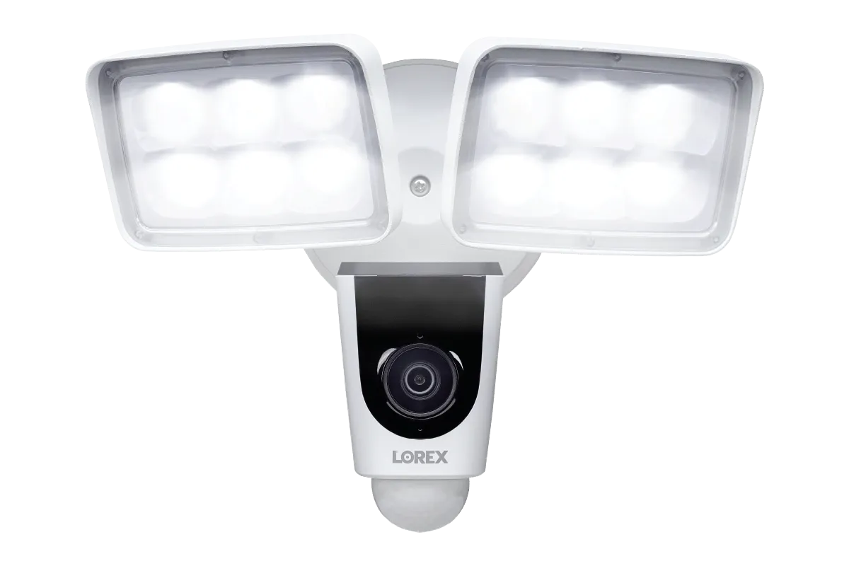 Lorex Smart Home Security Center with Two 1080p Outdoor Wi-Fi Cameras and Wi-Fi Floodlight Camera