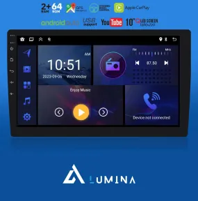 Lumina LA1001BT 10" Carplay, Android Auto, USB Double Din Radio