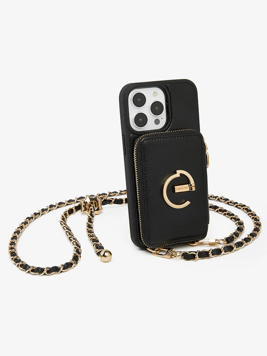 LuxeCharm- Lychee Phone Case with Adjustable Chain Strap