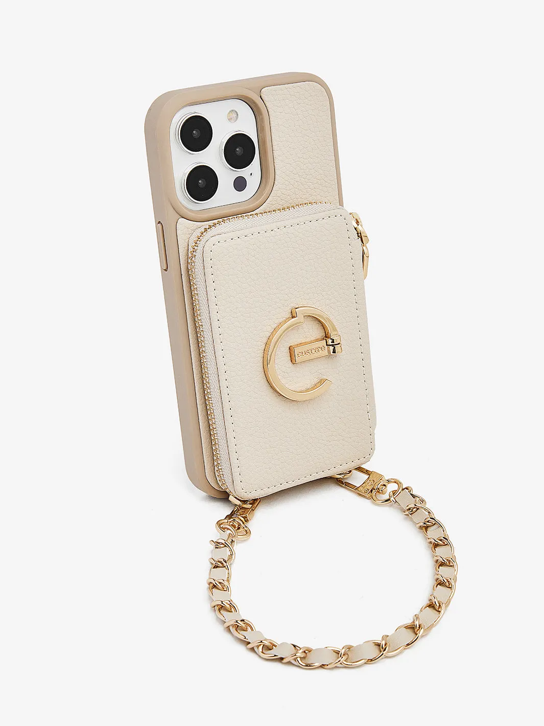 LuxeCharm- Lychee Phone Case with Adjustable Chain Strap