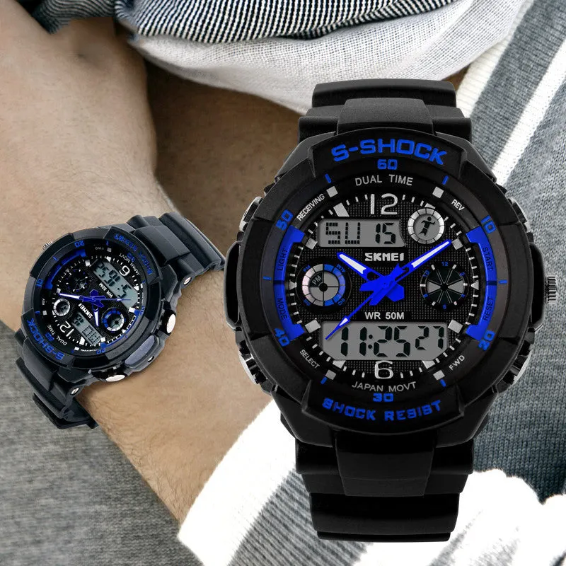 Luxury Brand S Shock Men Military Sports Watches Digital LED Quartz Wristwatches rubber strap