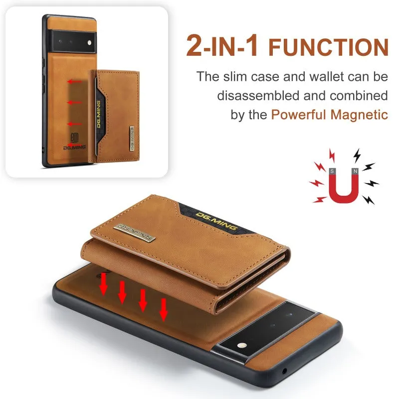 Luxury Detachable Magnetic Leather Wallet Phone Case  With Card Holder For Google Pixel