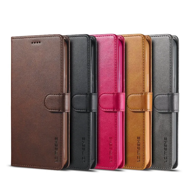 Luxury Leather Wallet Flip  Phone Case with Card Slots for iPhone