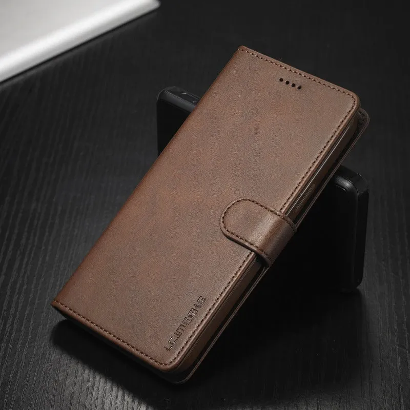 Luxury Leather Wallet Flip  Phone Case with Card Slots for iPhone