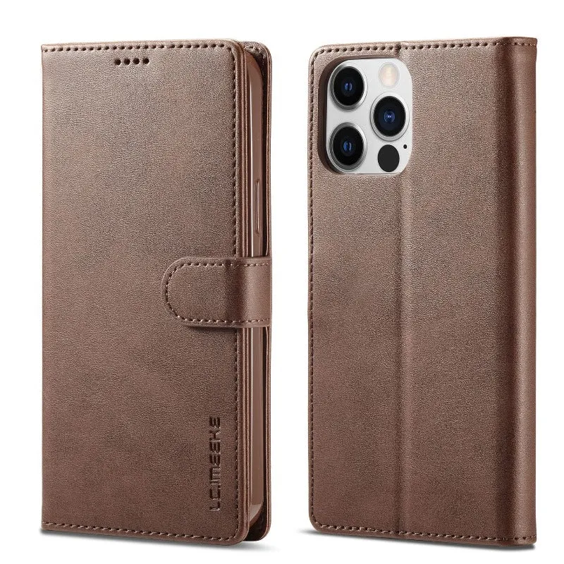 Luxury Leather Wallet Flip  Phone Case with Card Slots for iPhone