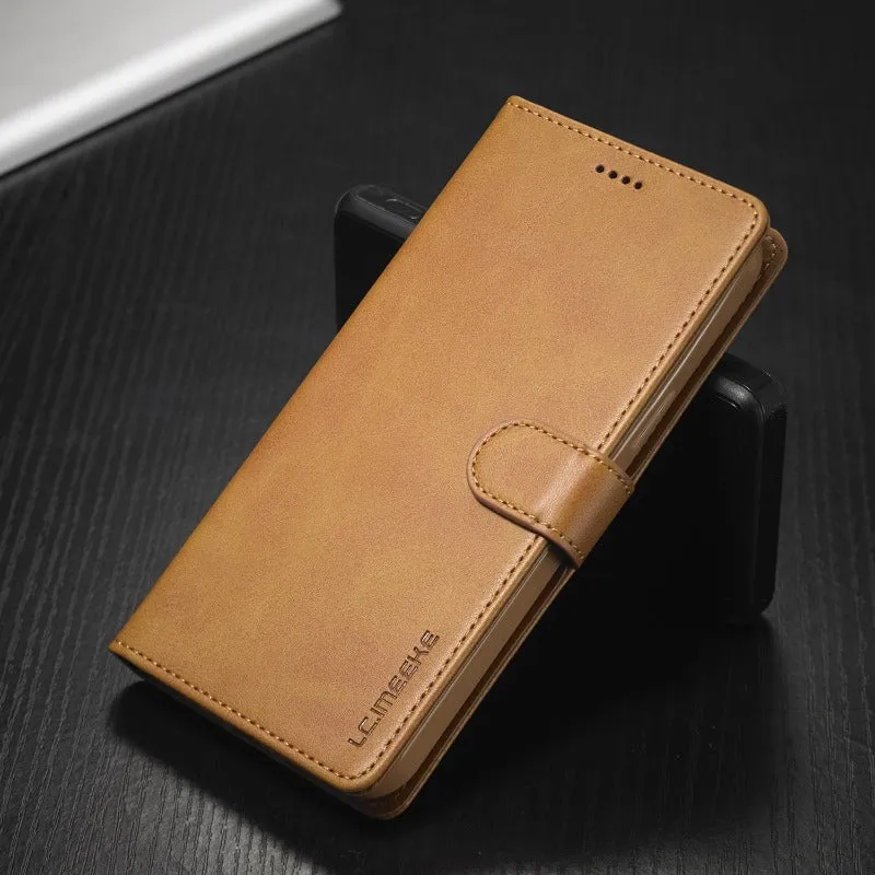 Luxury Leather Wallet Flip  Phone Case with Card Slots for iPhone