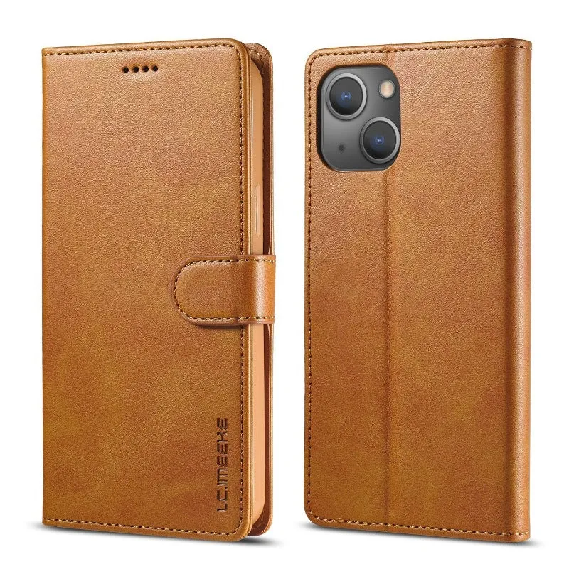 Luxury Leather Wallet Flip  Phone Case with Card Slots for iPhone