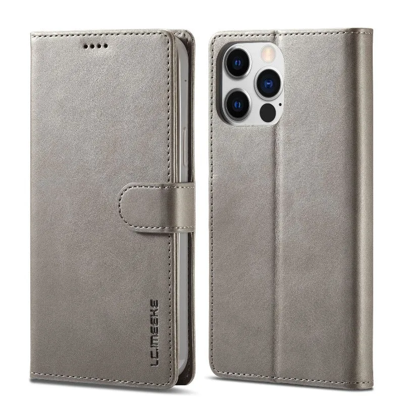 Luxury Leather Wallet Flip  Phone Case with Card Slots for iPhone