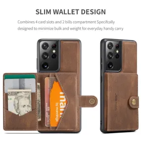 Magnetic Leather Phone Case With Wallet Flip Card Slot For Samsung