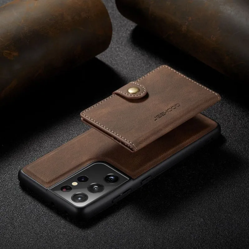 Magnetic Leather Phone Case With Wallet Flip Card Slot For Samsung