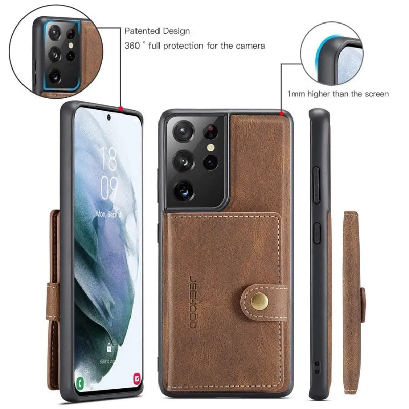 Magnetic Leather Phone Case With Wallet Flip Card Slot For Samsung