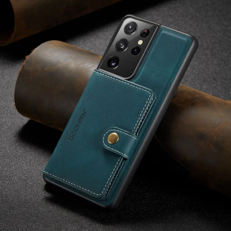 Magnetic Leather Phone Case With Wallet Flip Card Slot For Samsung