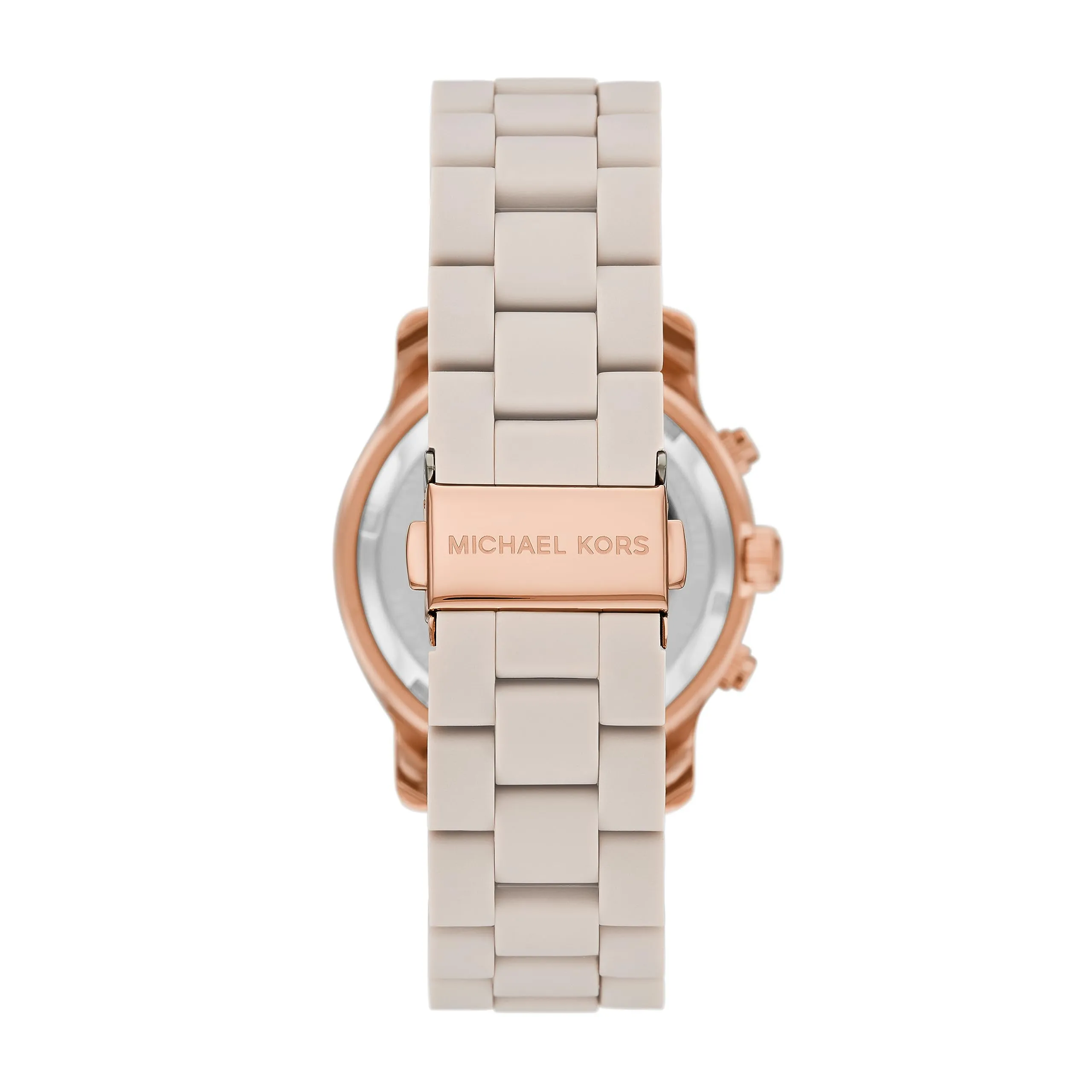 Michael Kors Stainless Steel Women Iconic Reissue Runway Chronograph Watch, 38Mm, Rose Gold/Beige, Runway