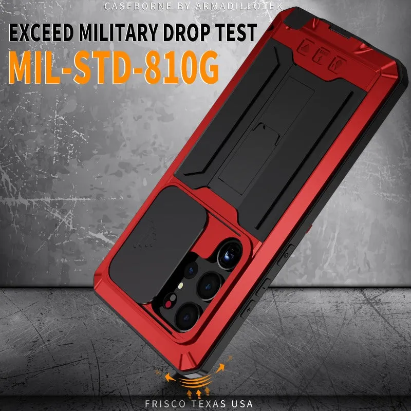 Military Grade Full-Body Rugged Phone Case with Built-in Kickstand For Samsung Galaxy S24 S23