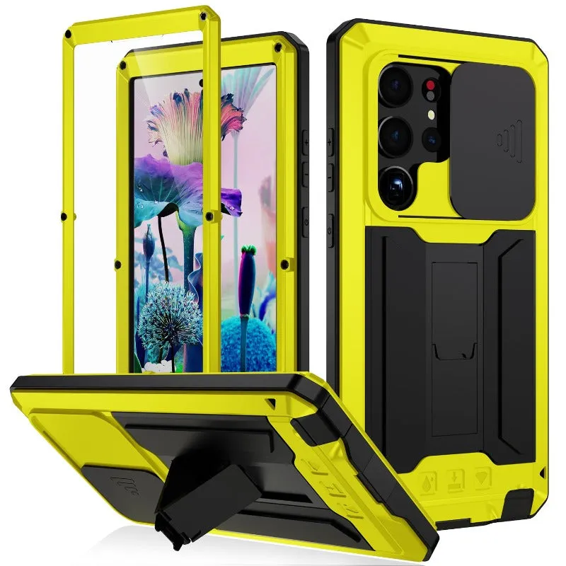 Military Grade Full-Body Rugged Phone Case with Built-in Kickstand For Samsung Galaxy S24 S23