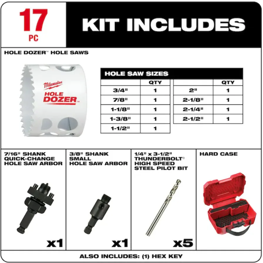 Milwaukee 49-22-4029 HOLE DOZER™ Bi-Metal Hole Saw Kit