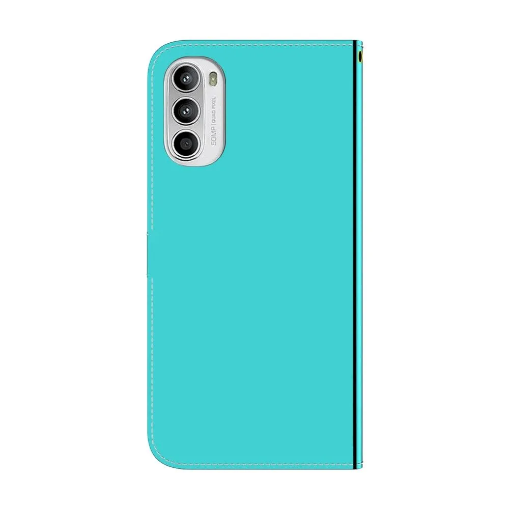 Mirror Motorola Moto G52 flip case - Cyan