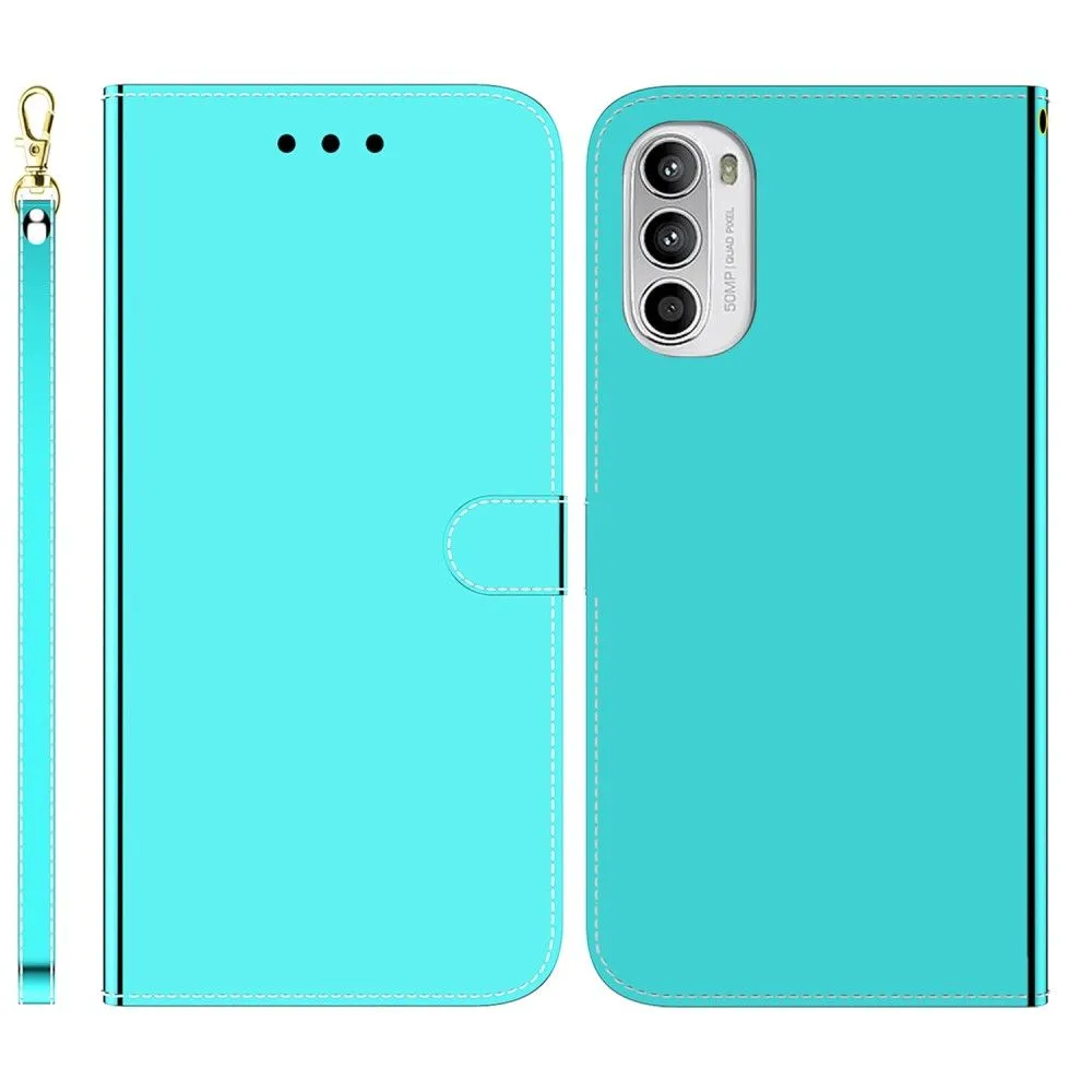 Mirror Motorola Moto G52 flip case - Cyan