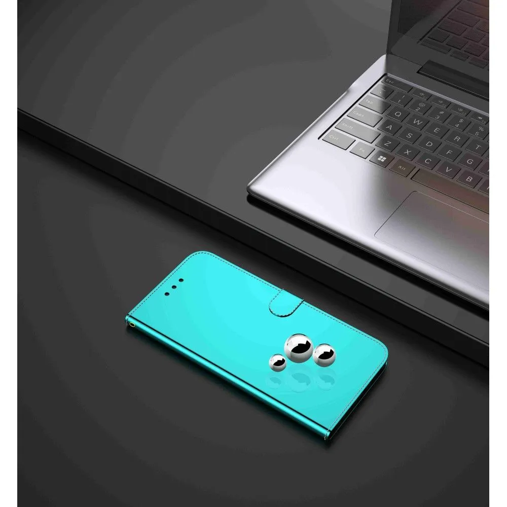 Mirror Motorola Moto G52 flip case - Cyan