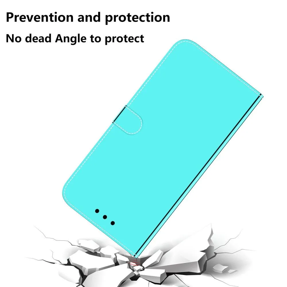 Mirror Motorola Moto G52 flip case - Cyan