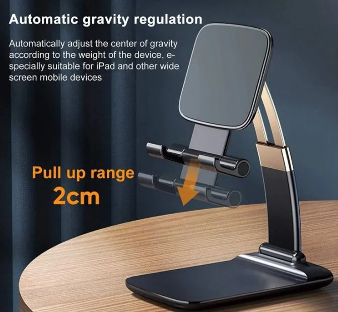 Mobile Holder for Table, Foldable Universal Mobile Stand for Desk with Adjustable Height & Angle