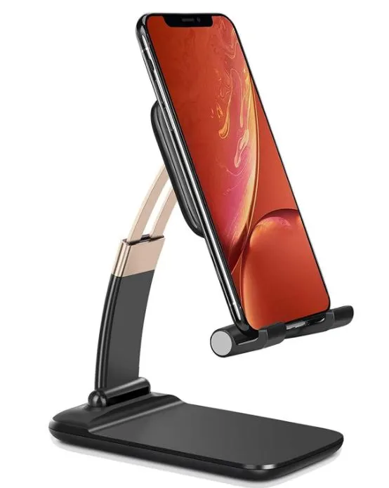 Mobile Holder for Table, Foldable Universal Mobile Stand for Desk with Adjustable Height & Angle