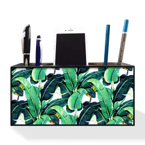 Mobile Phone Holder Pen Desk Organizer for Office - Banana Leaves